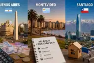 Vivir y trabajar en Montevideo, Santiago o Buenos Aires: qué ciudad ofrece mejores salarios y menor costo de vida