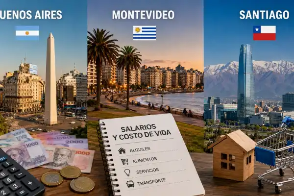 Vivir y trabajar en Montevideo, Santiago o Buenos Aires: qué ciudad ofrece mejores salarios y menor costo de vida