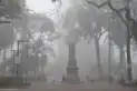 Reportaje fotográfico: el paisaje se borró tras la niebla y el viento zonda