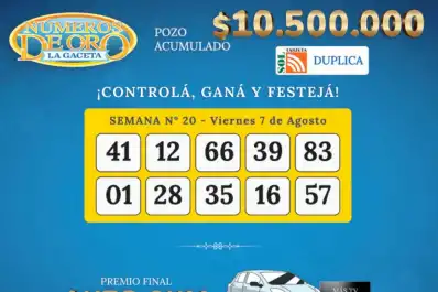 Los Números de Oro de LA GACETA del 7 de agosto de 2026
