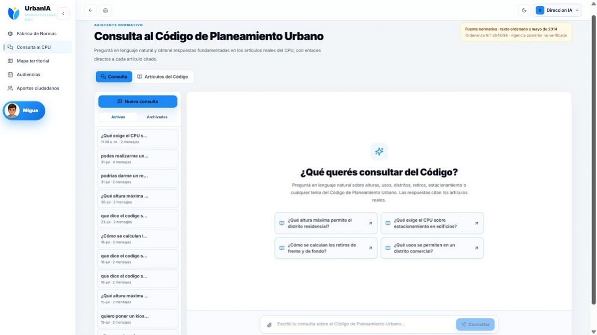 PREGUNTAS. Los ciudadanos podrán hacer consultas sobre cuestiones del CPU vigente.
