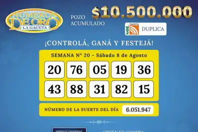 Los Números de Oro de LA GACETA del sábado 7 de agosto de 2026