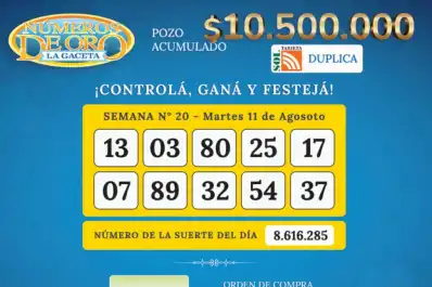 Los Números de Oro de LA GACETA del 11 de agosto de 2026