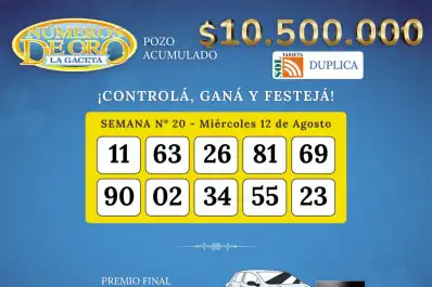 Los Números de Oro de LA GACETA del miércoles 12 de agosto
