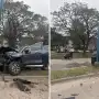 Accidente en San Miguel de Tucumán: una camioneta chocó contra un árbol y un poste