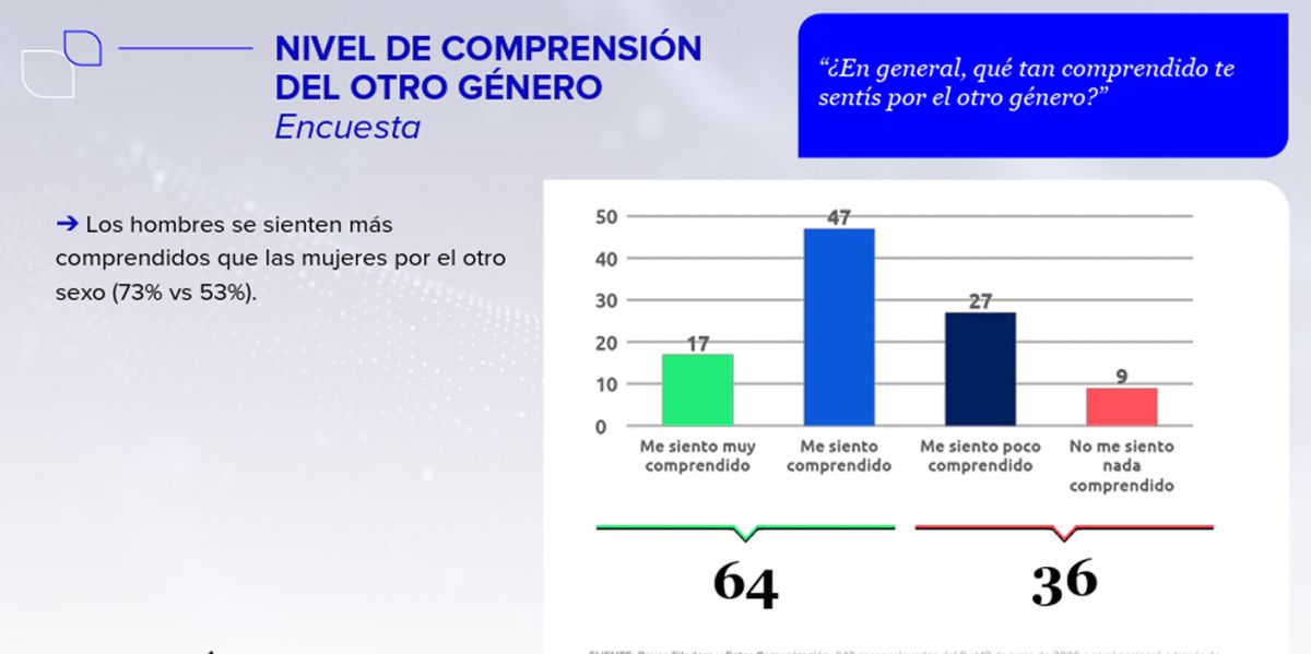 COMPRENSIÓN. El gráfico y un dato revelador de la encuesta. / CAPTURA DE PANTALLA