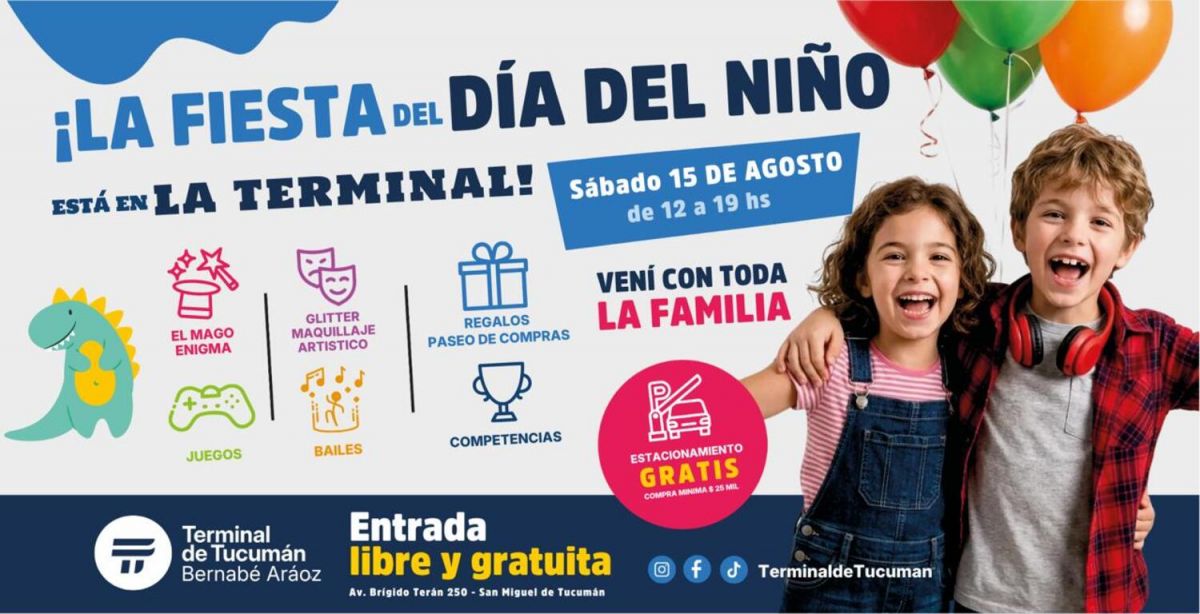 Juegos, magia y actividades para celebrar el Día del Niño en la Terminal de Tucumán