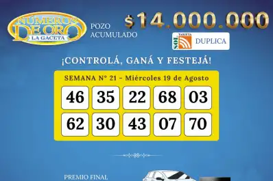 Los Números de Oro de LA GACETA del miércoles 19 de agosto de 2026