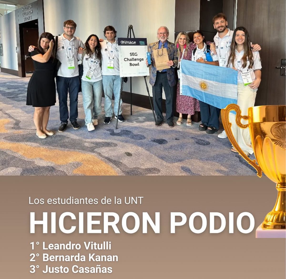 PODIO TUCUMANO. Leandro Vitulli Paz, Bernarda Kanán y Justo Casañas ocuparon los tres primeros lugares de la instancia individual del SEG Challenge Bowl.