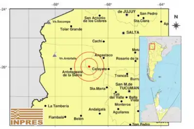 Sismo en Cafayate: se registró un movimiento telúrico de magnitud 3,3 esta noche