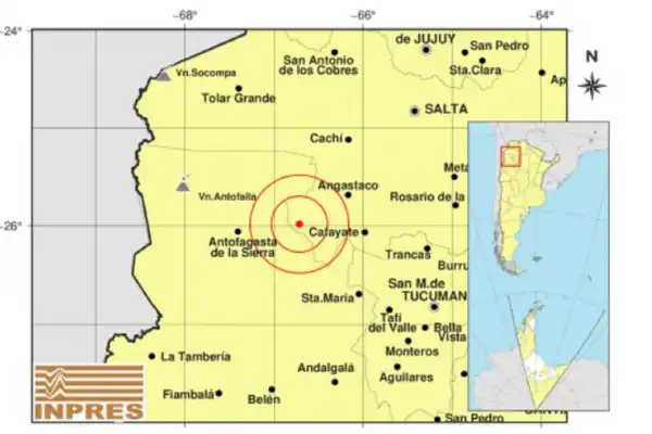Sismo en Cafayate: se registró un movimiento telúrico de magnitud 3,3 esta noche