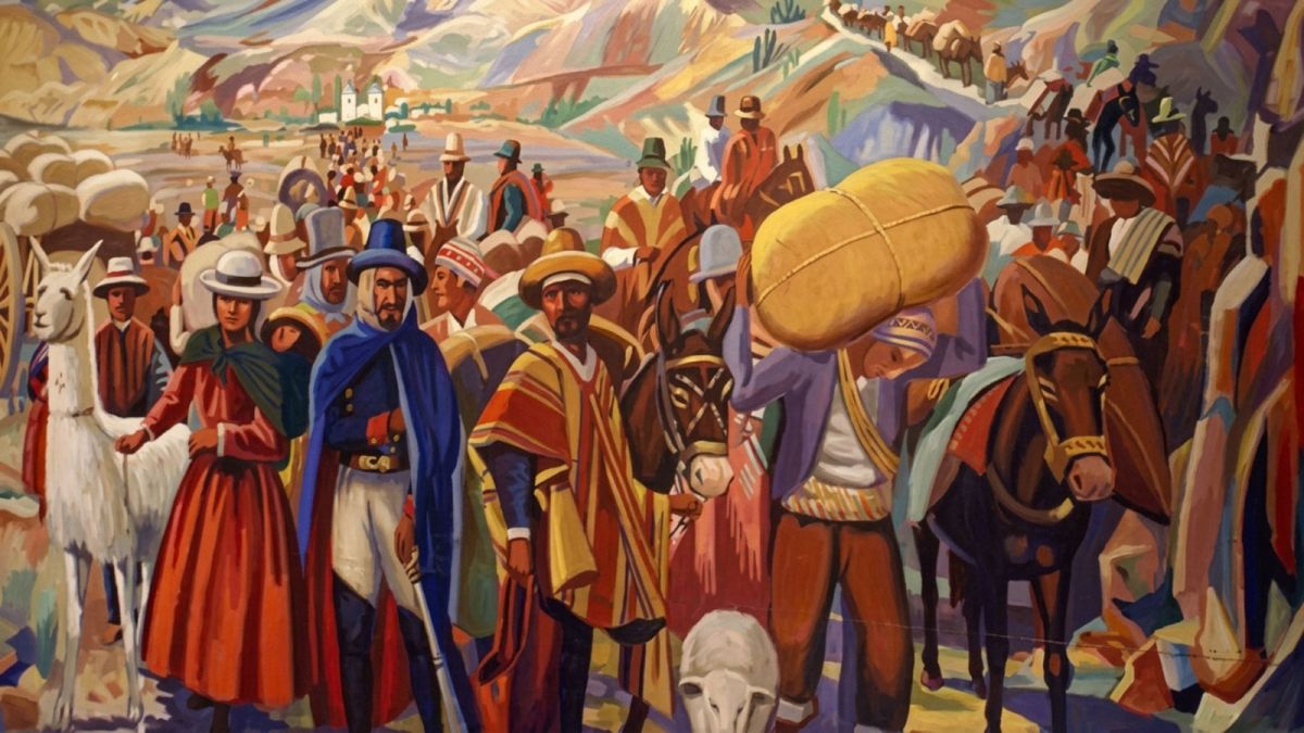 ARTE. Esta pintura retrata el Éxodo Jujeño; se la atribuye a la artista  francorargentina Léonie Matthis.