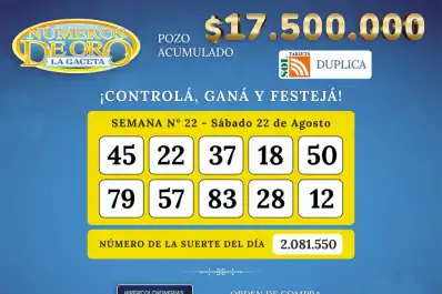 Los Números de Oro de LA GACETA del sábado 22 de agosto de 2026