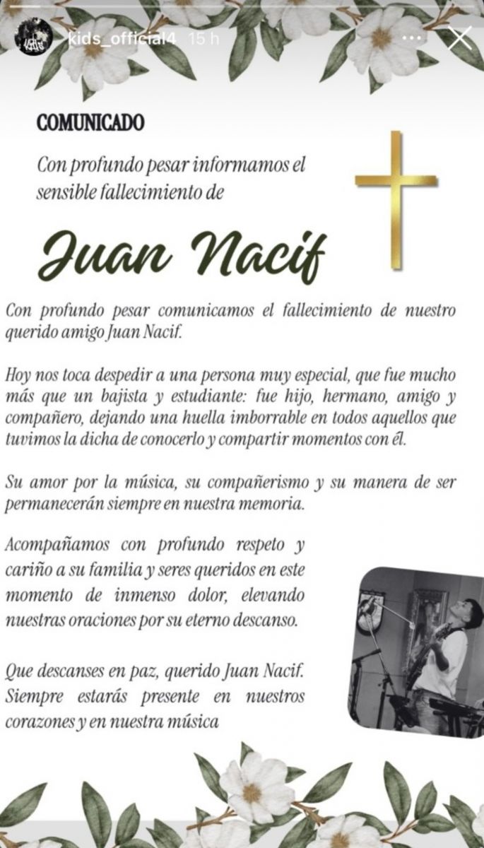 El comunicado de la banda Kid's.