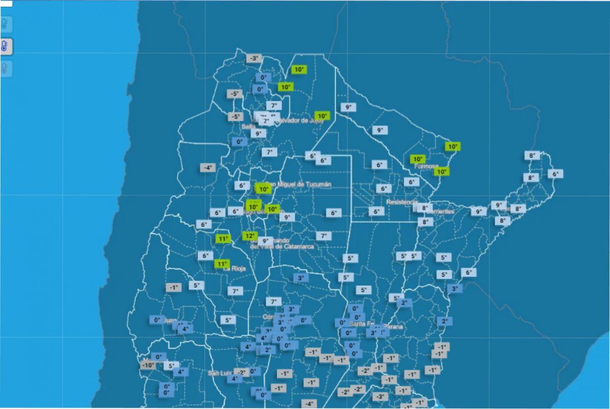El tiempo en el NOA este sábado