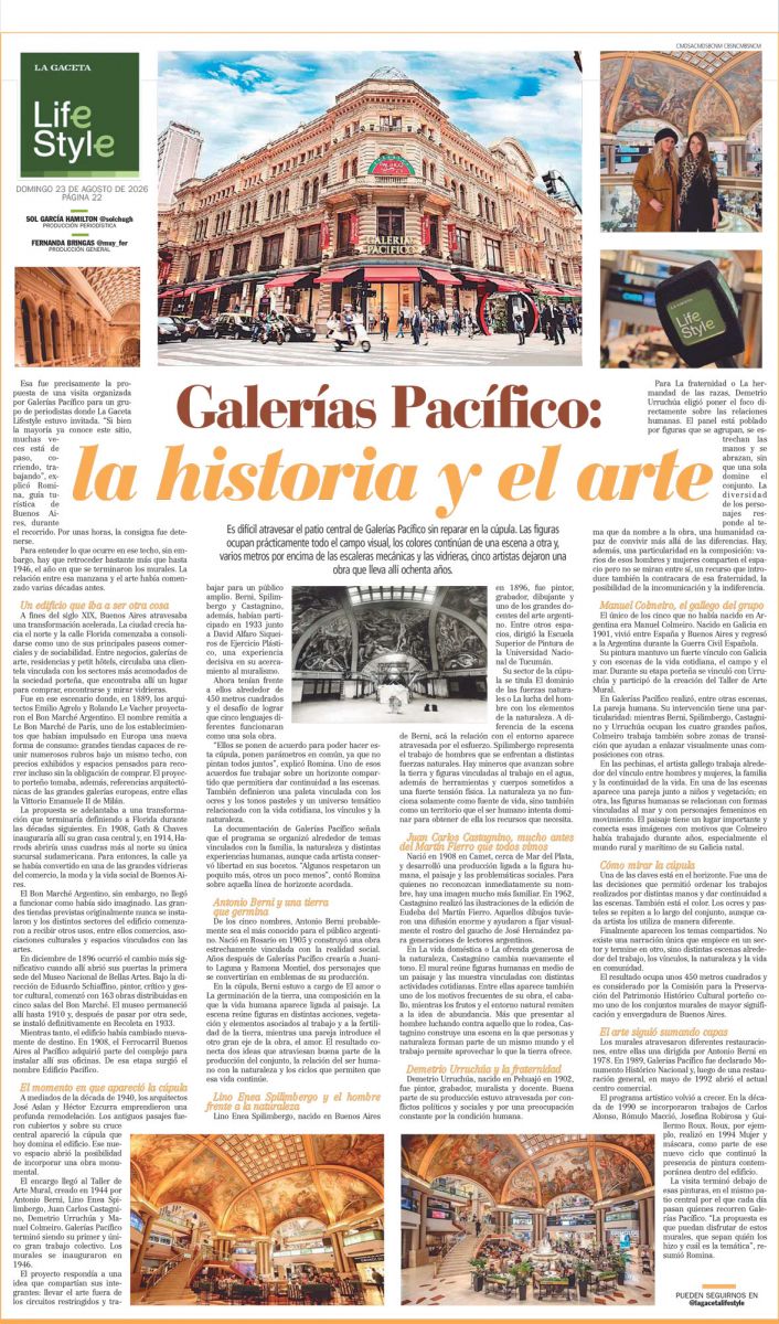 La historia detrás de los murales de Galerías Pacífico que la mayoría mira sin conocer