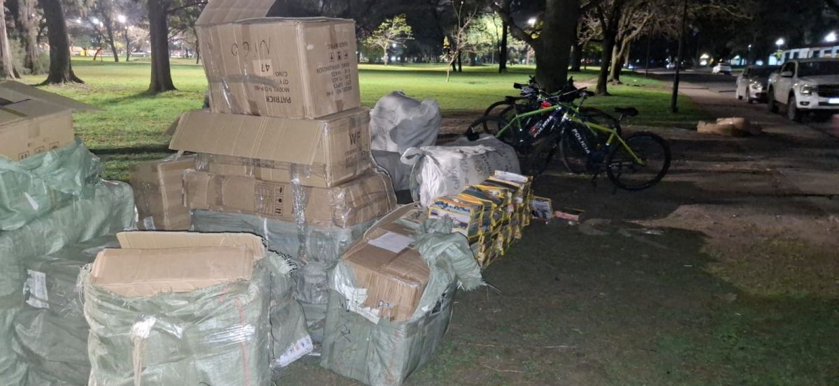 La mercadería estaba en el terreno.