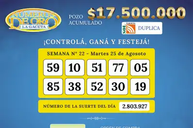 Los Números de Oro de LA GACETA del 25 de agosto de 2026