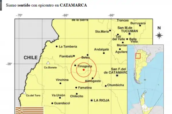 Catamarca tembló durante la madrugada: el sismo tuvo una magnitud de 4,3