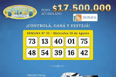 Los Números de Oro de LA GACETA del 26 de agosto de 2026