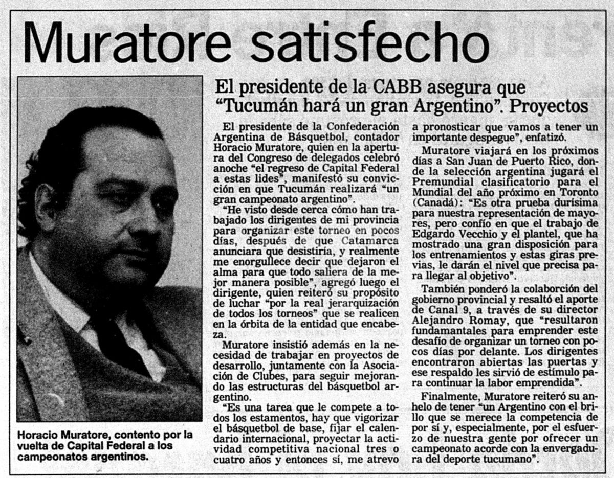 La hazaña del 93: cuando Tucumán organizó contrarreloj el Campeonato Argentino de Básquet y tocó el cielo con las manos