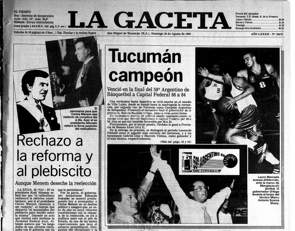 La hazaña del 93: cuando Tucumán organizó contrarreloj el Campeonato Argentino de Básquet y tocó el cielo con las manos