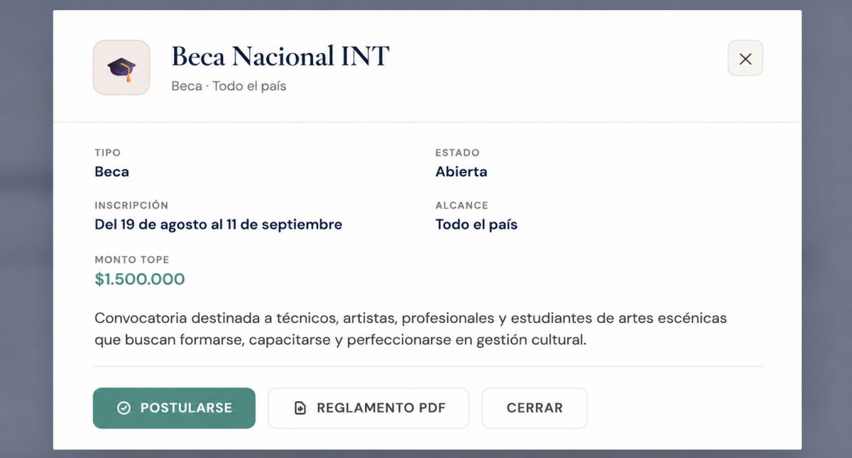 ARTES ESCÉNICAS. La beca está dirigida a artistas, técnicos, profesionales y estudiantes.