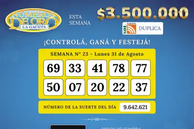 Los Números de Oro de LA GACETA del 31 de agosto de 2026