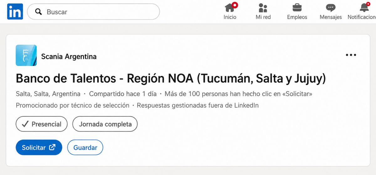 BANCO DE TALENTOS. La convocatoria permite registrar el CV para que Scania pueda contactar candidatos cuando surjan vacantes acordes a su perfil.