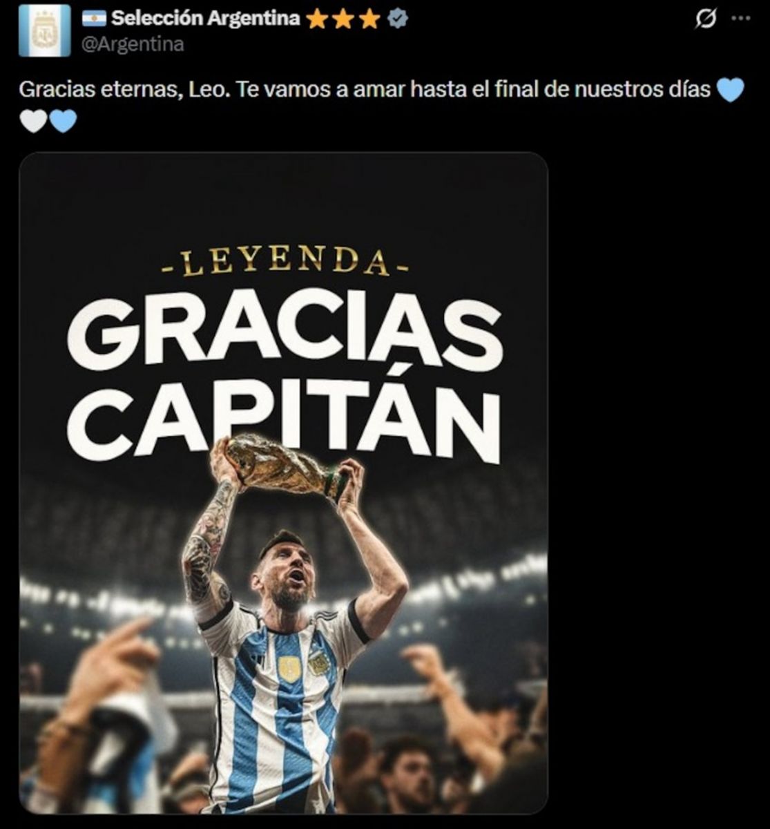 La emocionante despedida de los jugadores de la selección argentina a Messi tras su retiro: Gracias por hacernos tan felices