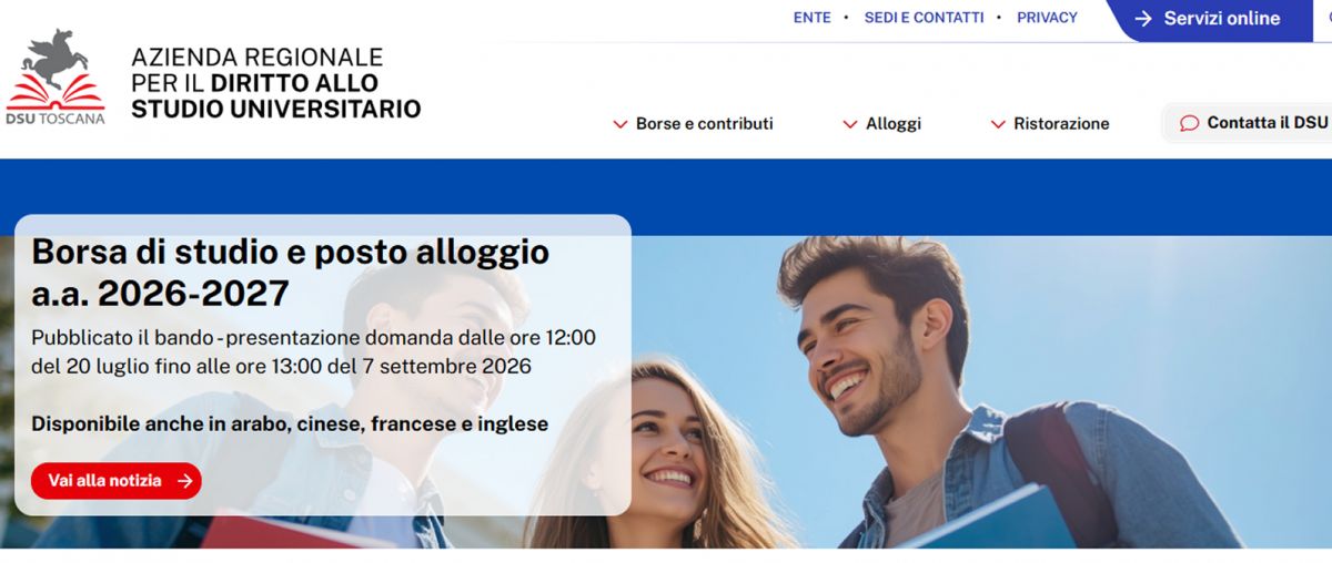 ESTUDIAR EN ITALIA. La beca DSU Toscana está destinada a estudiantes que quieran cursar en Italia.