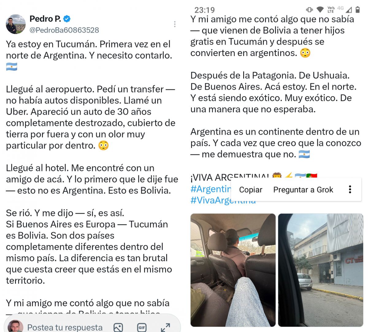La publicación que desató el enojo entre los tucumanos.