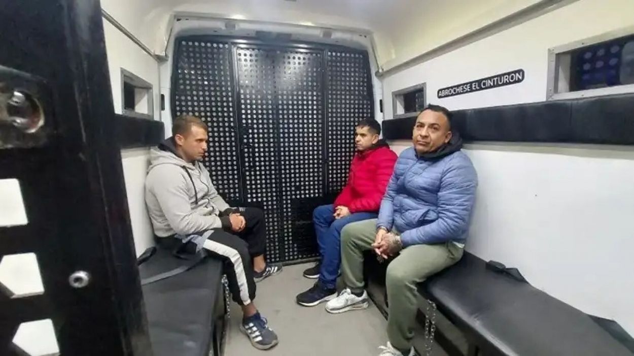 LOS PRIMEROS. Quiroga, “Maxi” Abraham y “Miguelón” Figueroa.