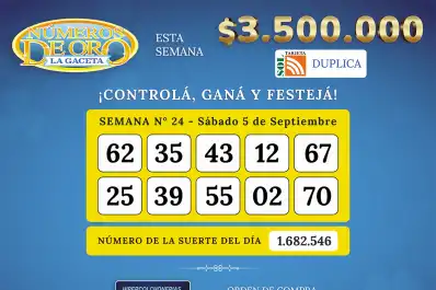 Los Números de Oro de LA GACETA del 5 de septiembre de 2026