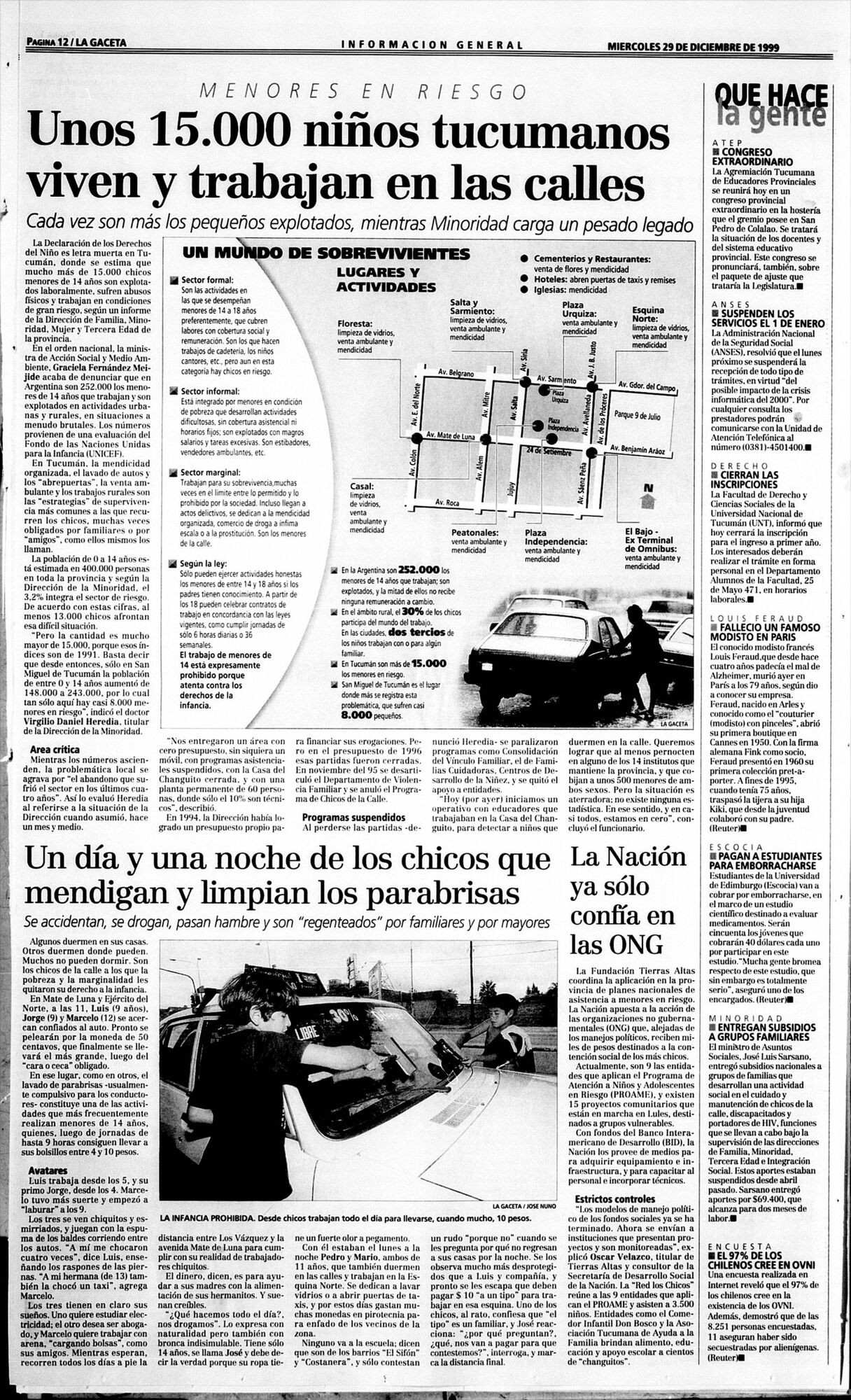 Recuerdos fotográficos: unos 15.000 niños tucumanos vivían y trabajaban en las calles en 1999