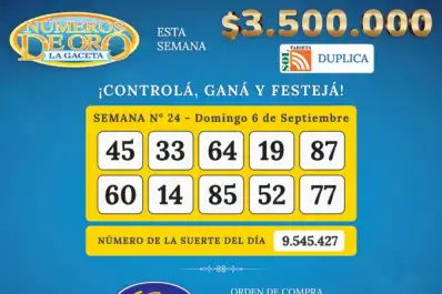 Los Números de Oro de LA GACETA del 6 de septiembre de 2026