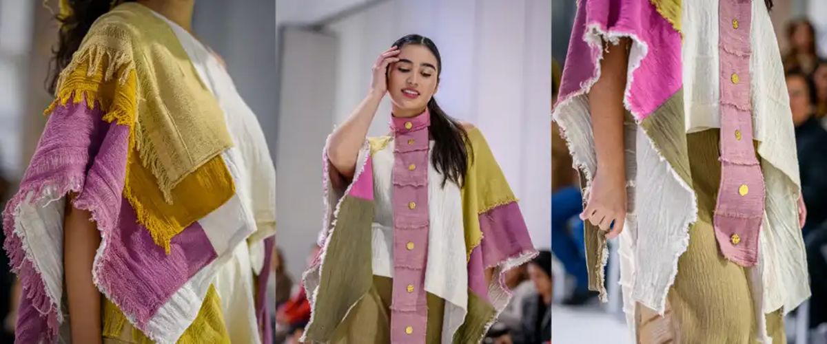 PASARELA INTERNACIONAL. La diseñadora jujeña presentó en Lima 12 conjuntos hechos a mano que reflejan la identidad andina y la moda sostenible en la pasarela Iconic Runway. / GENTILEZA DE NATALIA OROZCO
