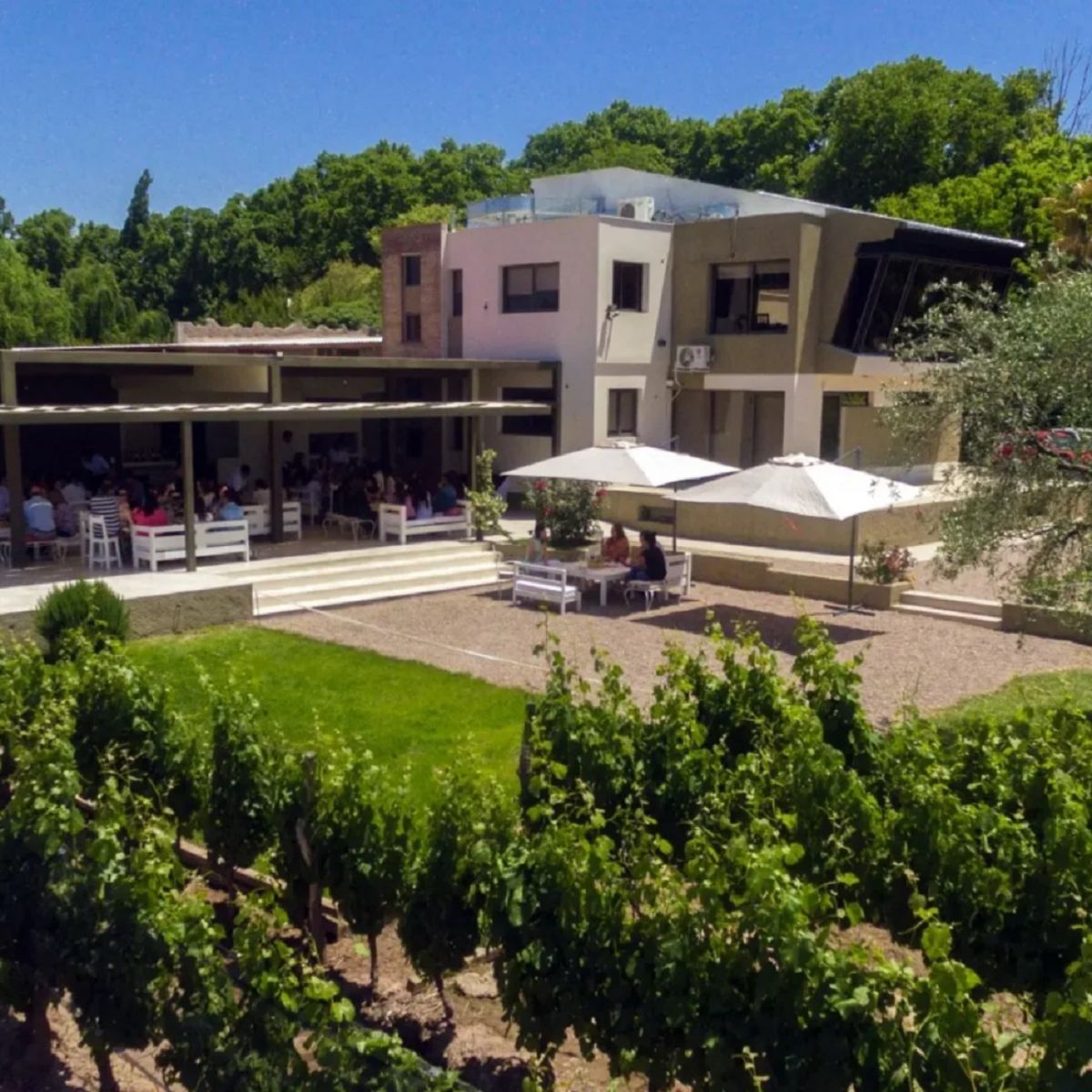 NATURALEZA Y SOL. Los turistas cuentan con un espacio para disfrutar de los vinos y de la gastronomía de la familia Bonfanti. 