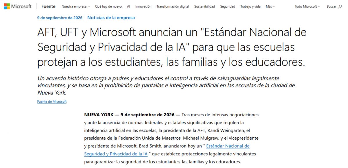 PRIVACIDAD. Microsoft acordó con sindicatos docentes nuevas condiciones para el manejo de datos en entornos educativos que utilizan IA.