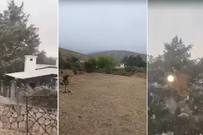 El frío llegó con fuerza a Tafí del Valle y la nieve se hizo presente en la villa veraniega