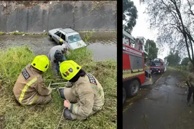 Yerba Buena: rescatan a tres personas que cayeron en auto a un canal