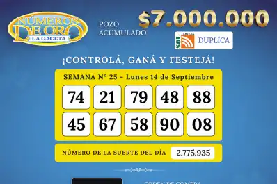 Los Números de Oro de LA GACETA del 14 de septiembre de 2026