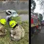 Yerba Buena: rescatan a tres personas que cayeron en auto a un canal