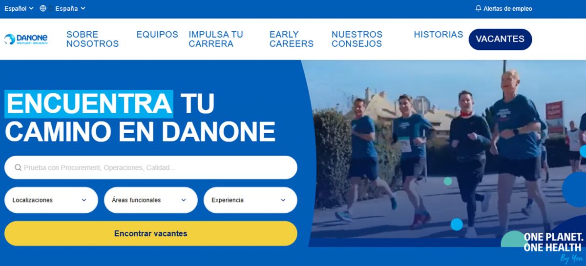 POSTULACIÓN. En Danone Careers se pueden filtrar las búsquedas por país y consultar las vacantes disponibles.