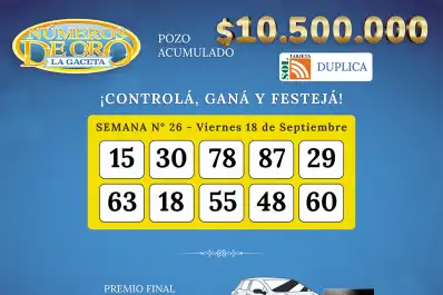 Los Números de Oro de LA GACETA del 18 de septiembre de 2026