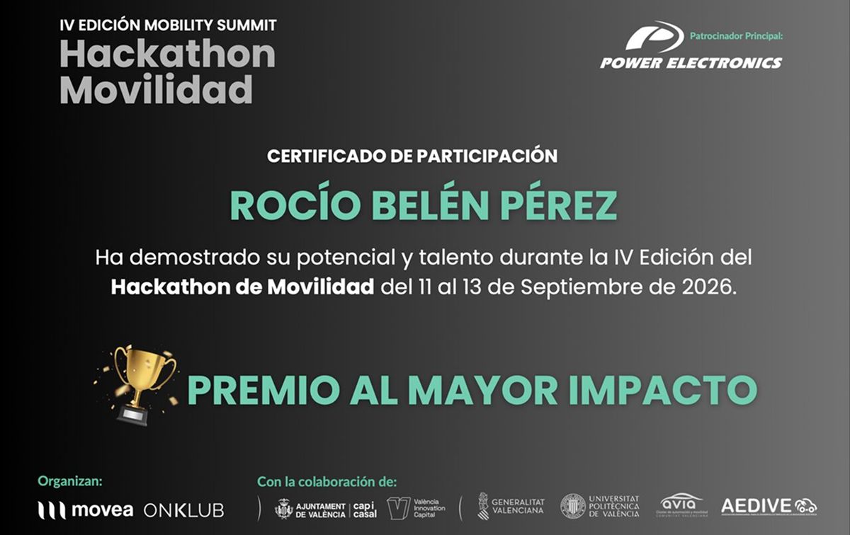 RECONOCIMIENTO. El certificado que recibió el equipo por su proyecto