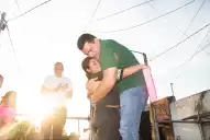 Un legislador tucumano con Axel Kicillof y un ministro en el festejo por el Día del Niño
