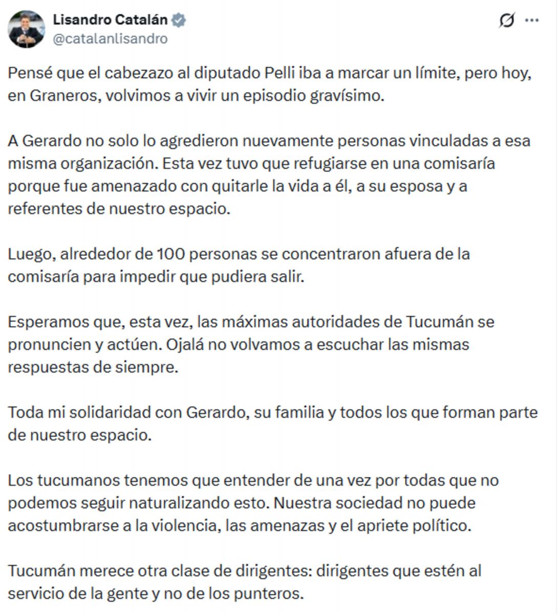 Tensión en Graneros: Gerardo Huesen denunció amenazas y agresiones durante una recorrida