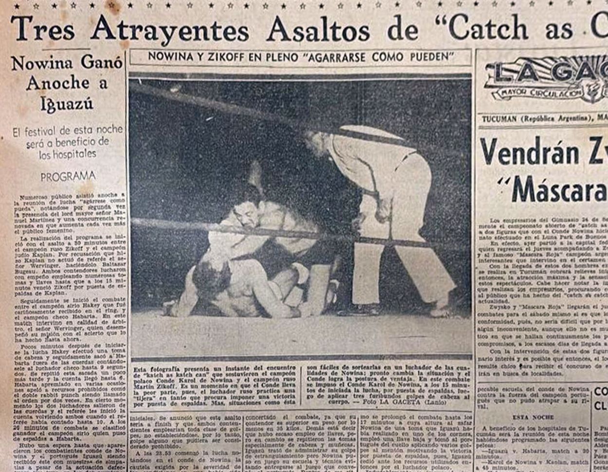 Recuerdos fotográficos: 1935. Los combates del “Catch as can” en Tucumán