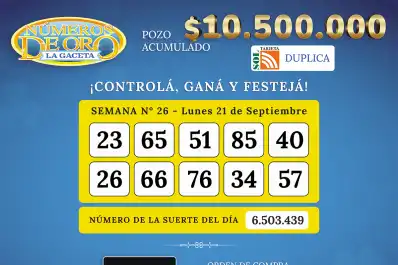 Los Números de Oro de LA GACETA del 21 de septiembre de 2026